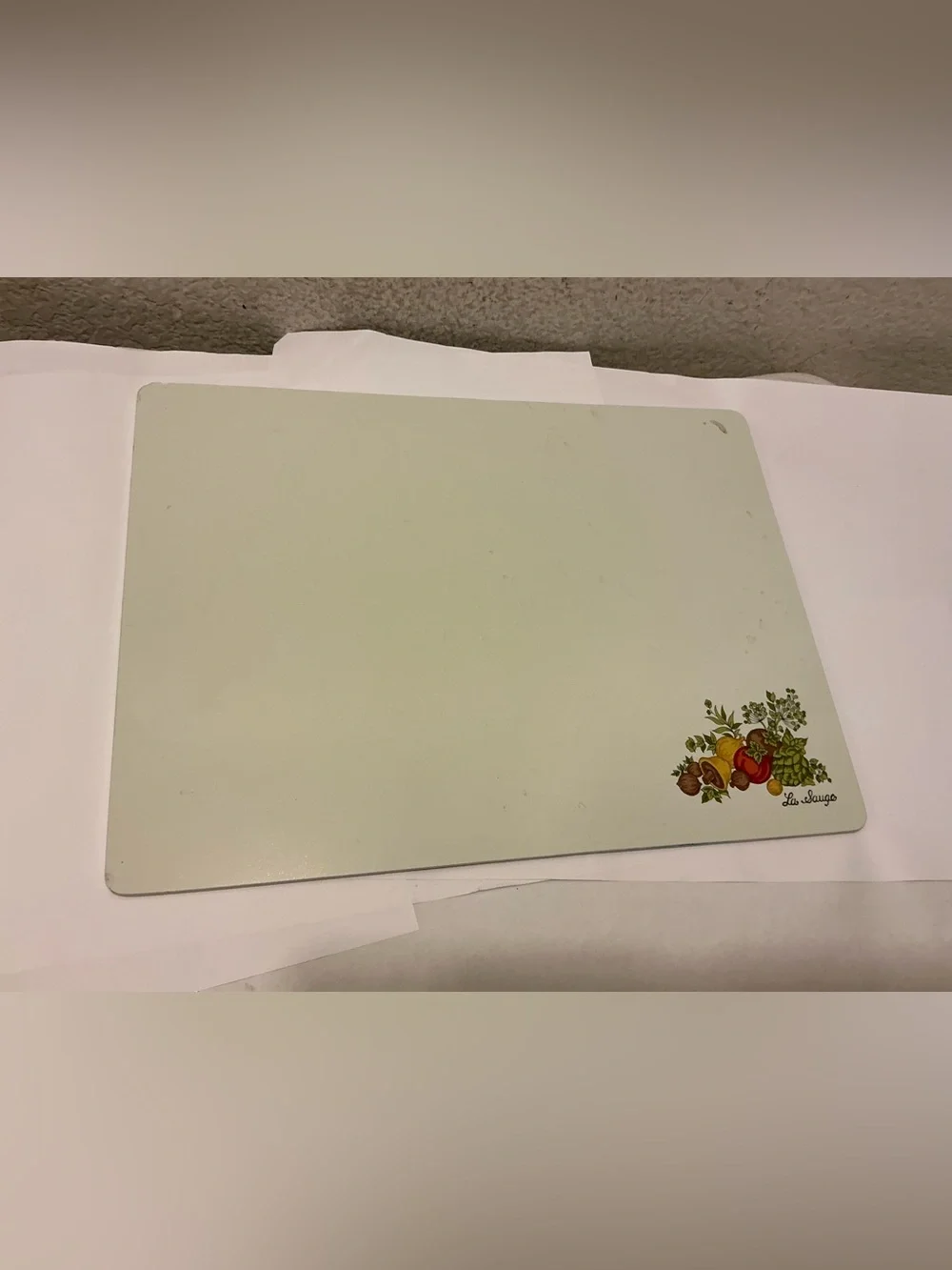 Vintage Corning Ware Wildflower Counter Saver Glass Cutting Board Rectangular
